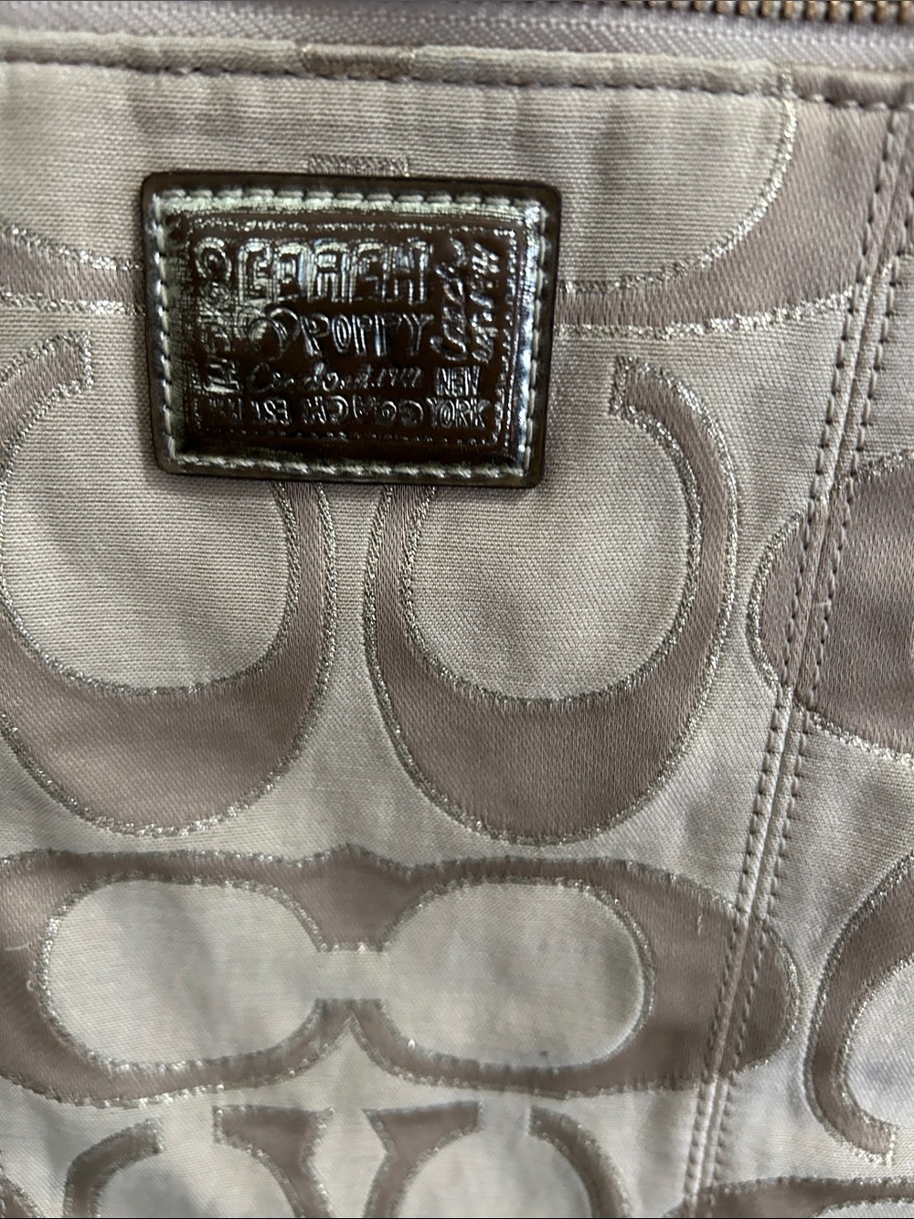 Coach poppy bag Tan Signature Canvas Shoulder Tote with Gold Hardware - Picture 3 of 15
